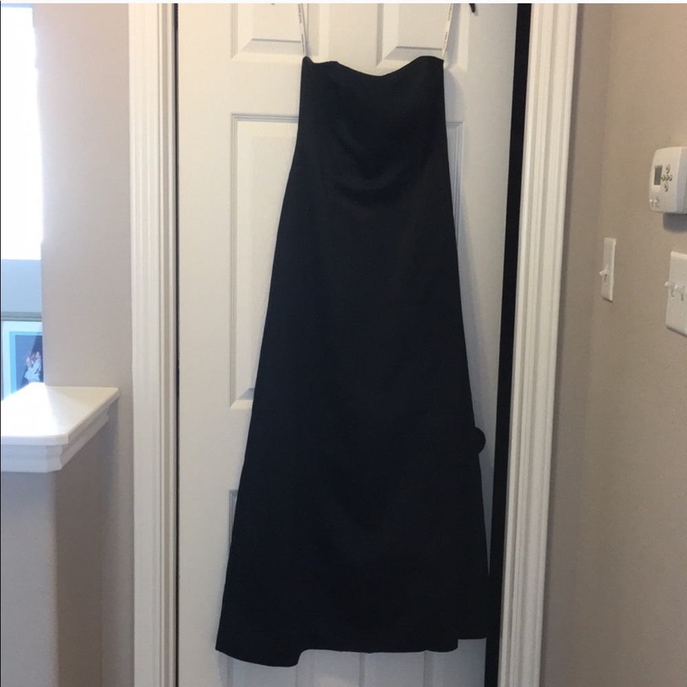 EUC Black strapless satin gown size 6